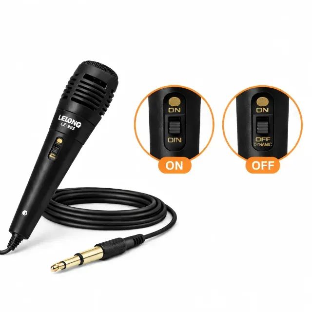 Microfone profissional dinâmico com fio original LELONG LE-905 - Foto 3