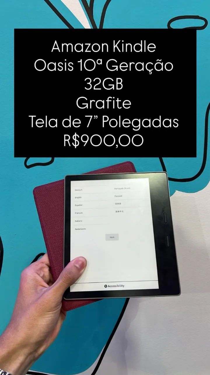 Seminovo: Amazon Kindle Oasis 10º Geração 32GB / Grafite / Tela de ¨7¨ Polegadas - Loja Fi
