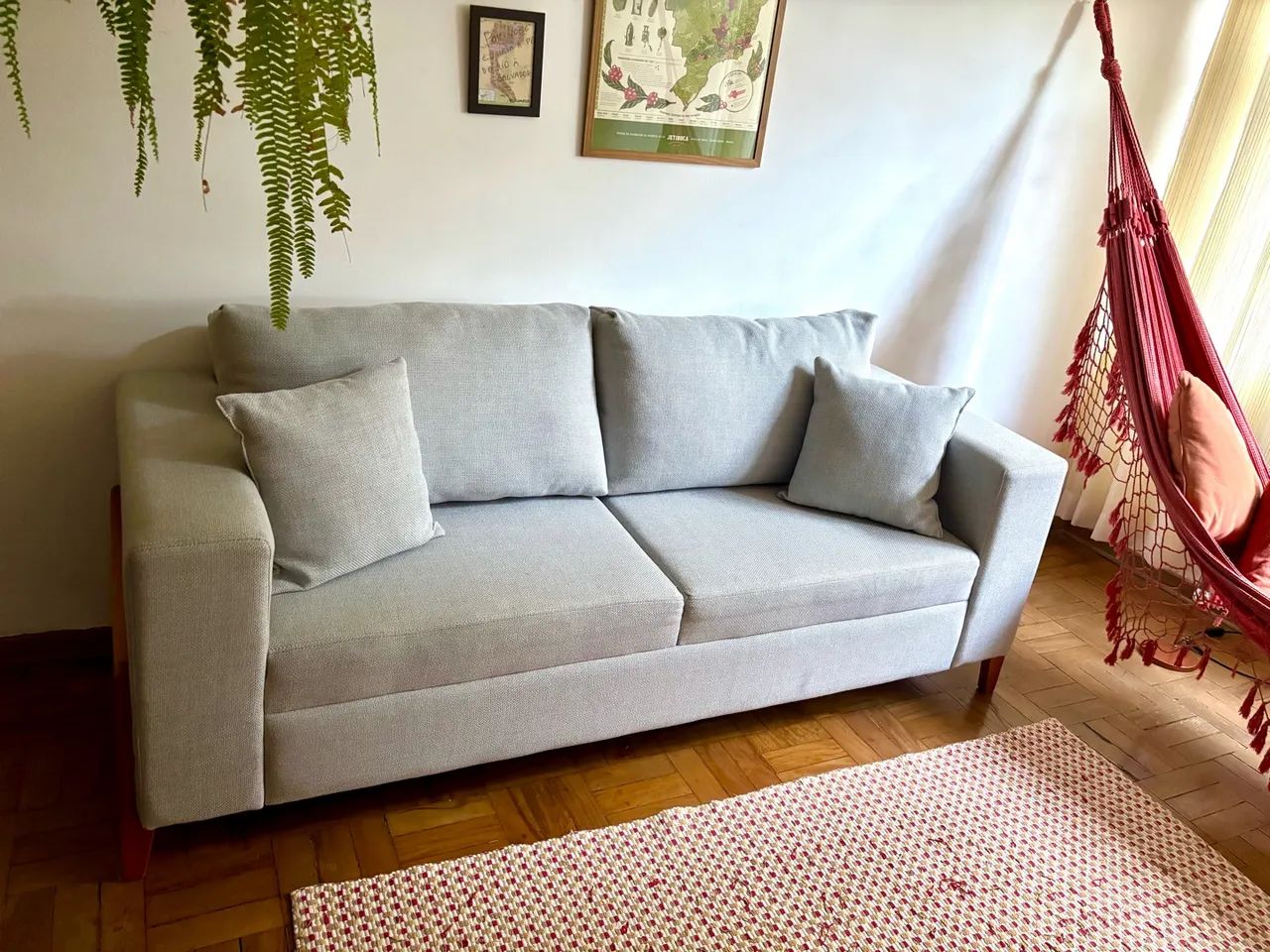 Sofá 2 lugares 2,05 m | cinza claro | excelente estado - Foto 2