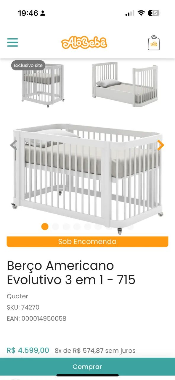 BERÇO EVOLUTIVO 3 EM 1 - Foto 6