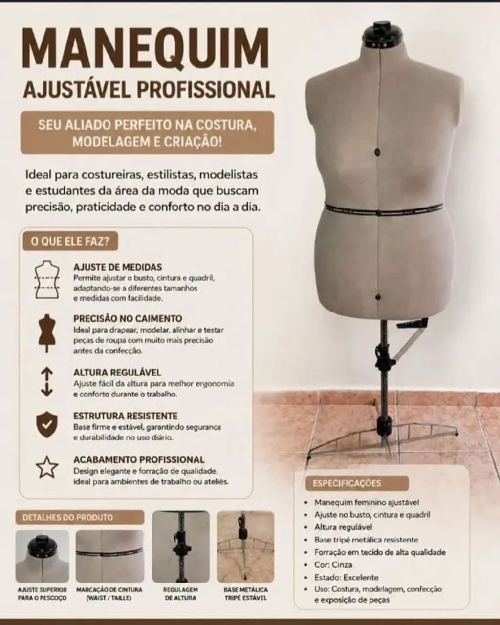Maniquem  ajustável 