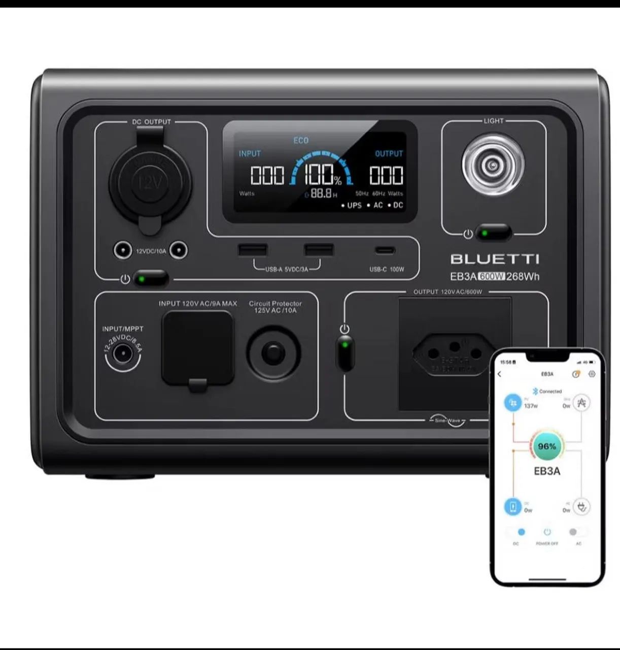 BLUETTI EB3A 600W 268Wh