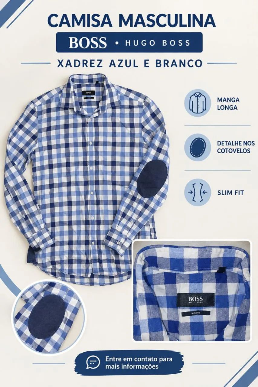Camisa xadrez Hugo Boss