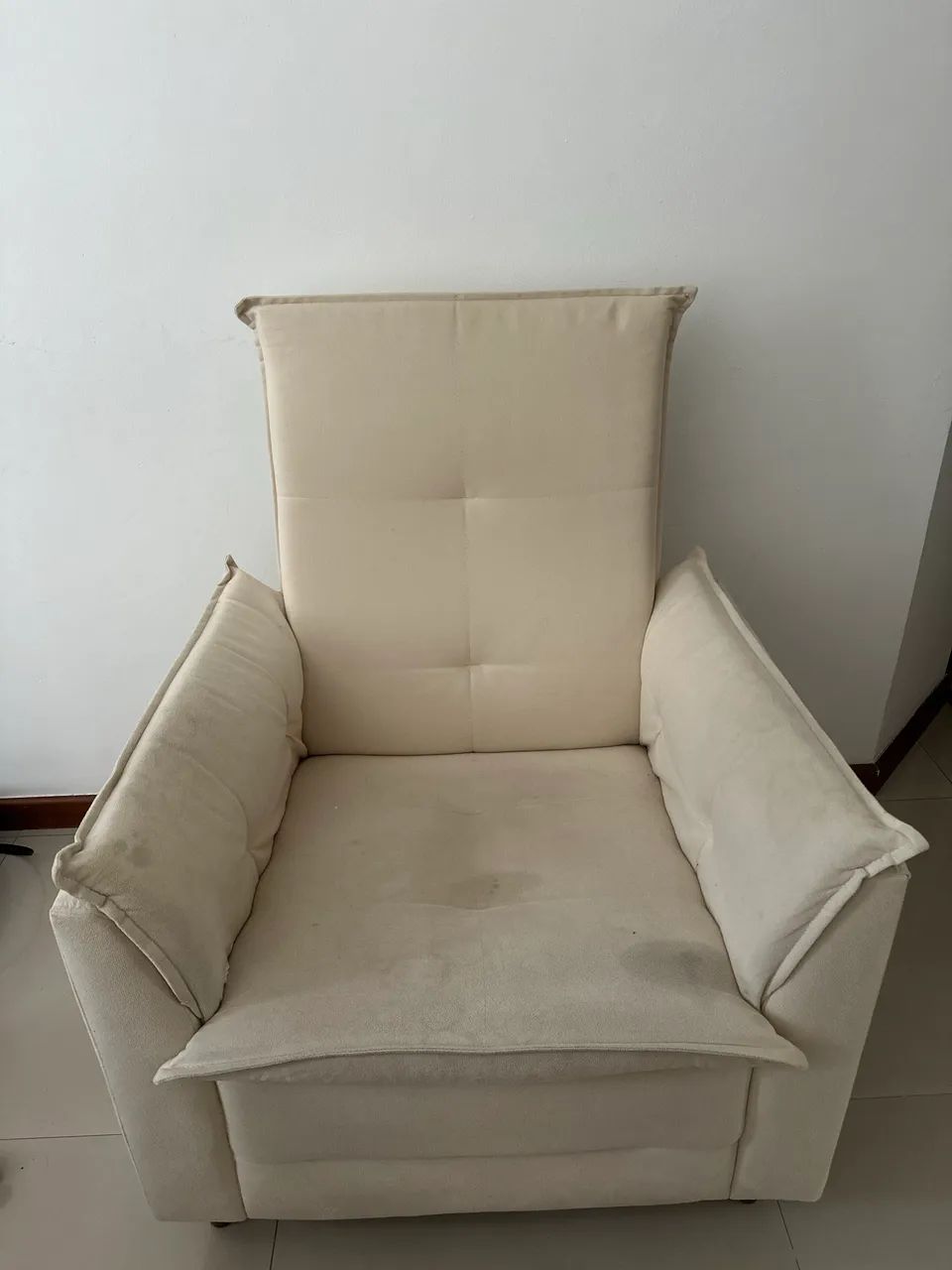 Poltrona Amamentação Suede Bege