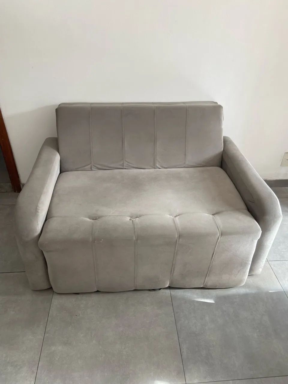 Sofá-cama Matrix Amora Bege Suede