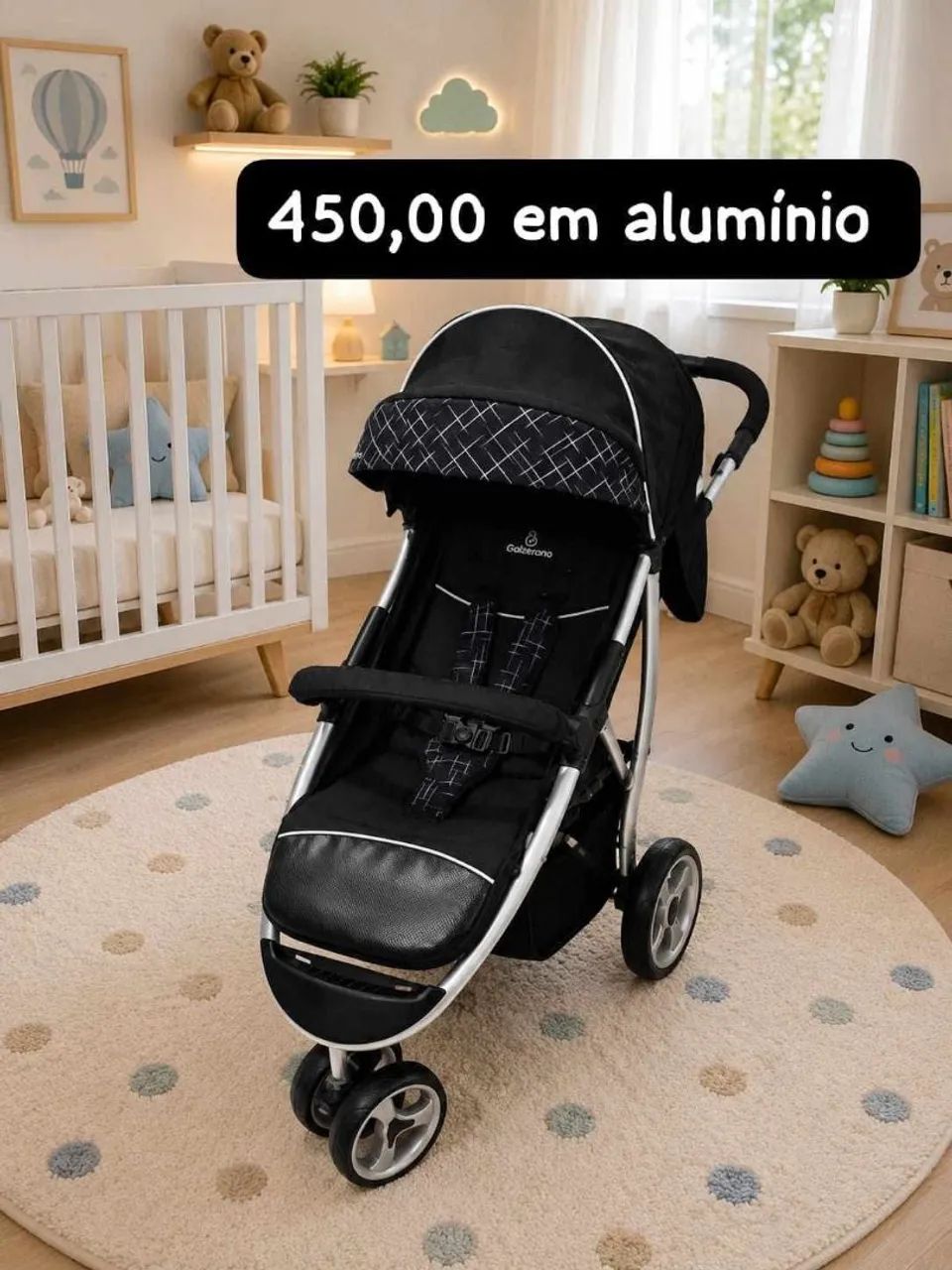 Carrinho de bebê em alumínio 