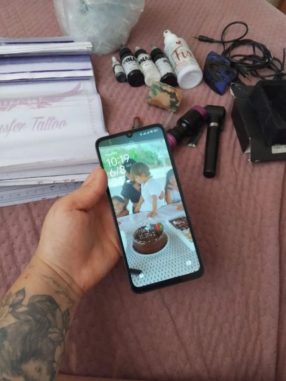 celular poco c65 e kit tatuagem máquina pen poseidon  - Foto 5