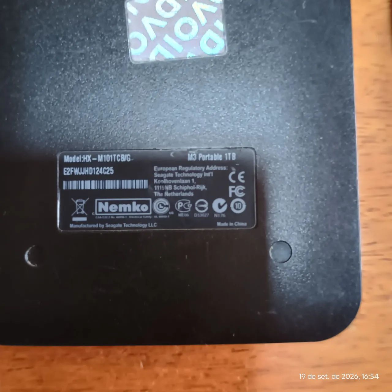 HD externo Samsung 1TB+cabo de conexão 