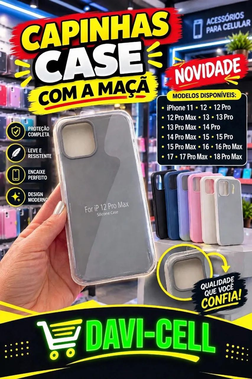 CAPINHAS PARA IPHONE,  do 5G ao 18 PRO MAX  (COM E SEM A MAÇÃ) 