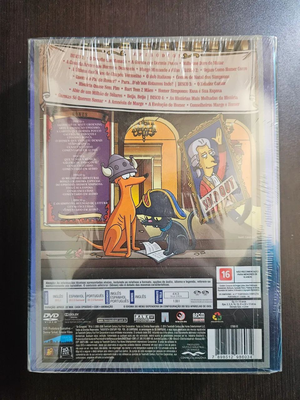 DVD Box Os Simpsons 17 (décima sétima) temporada completa edição