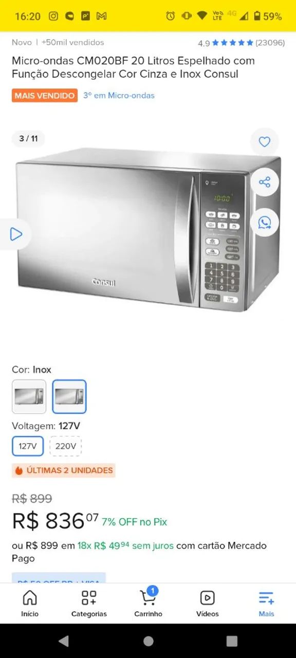 Vendo Microondas 
