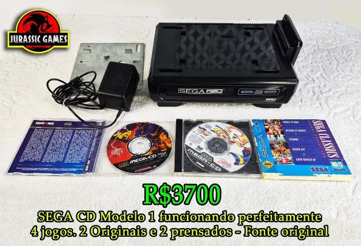 Sega CD Americano Modelo 1 Gaveta Funcionando Perfeitamente. Com Jogos - Mega Drive