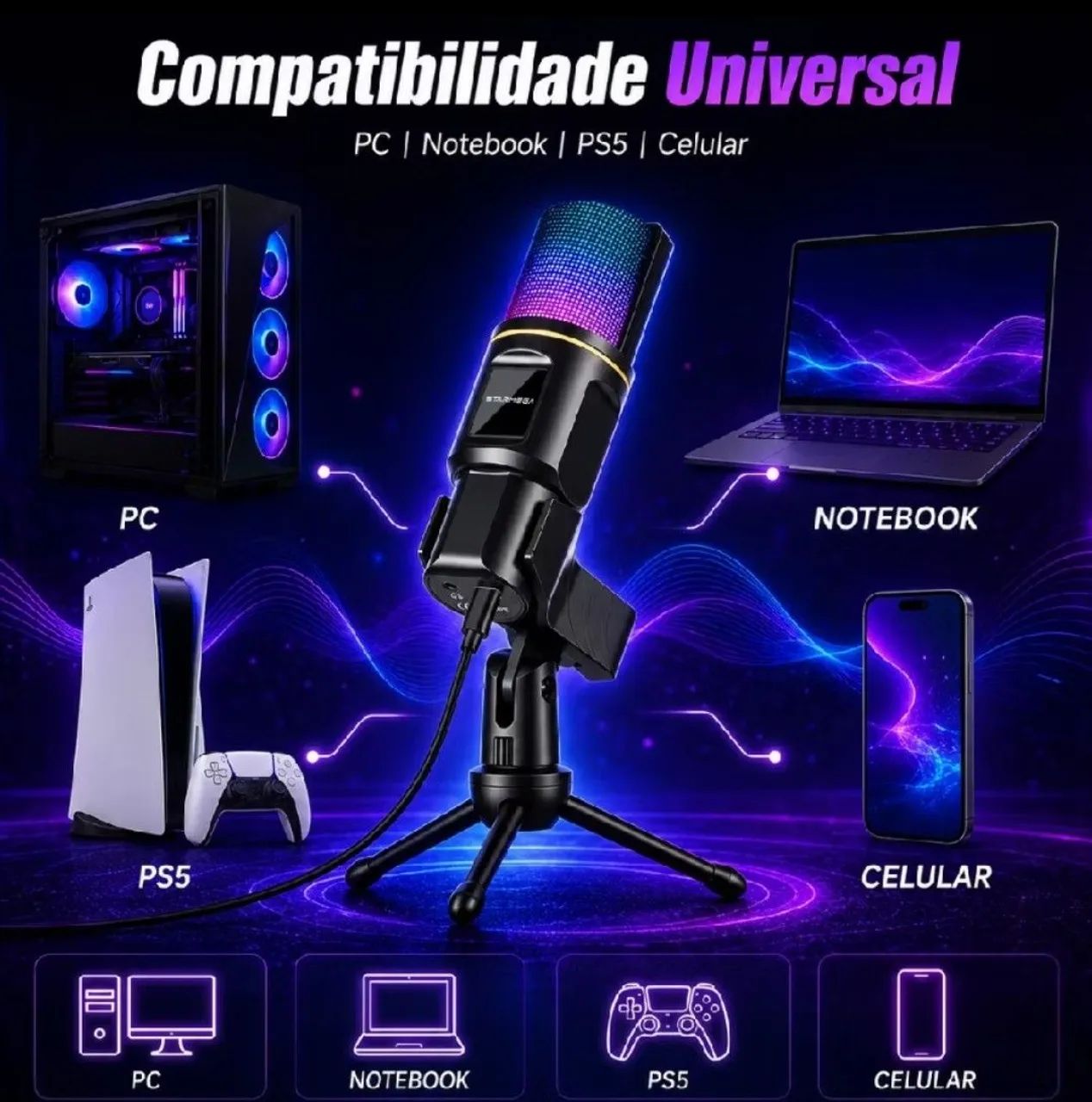 Microfone RGB - Foto 3