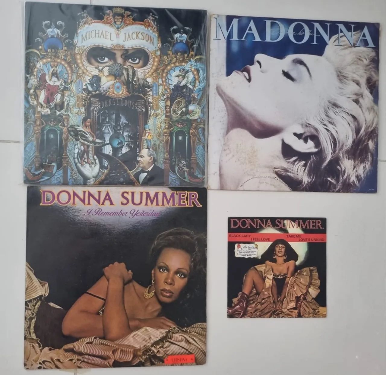 Discos de Vinil Originais - Michael Jackson, Madonna e Donna Summer 