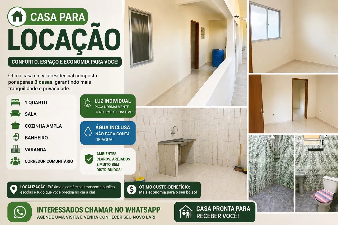 ? CASA PARA ALUGAR - 1 QUARTO | AMPLA E BEM AREJADA - Foto 2