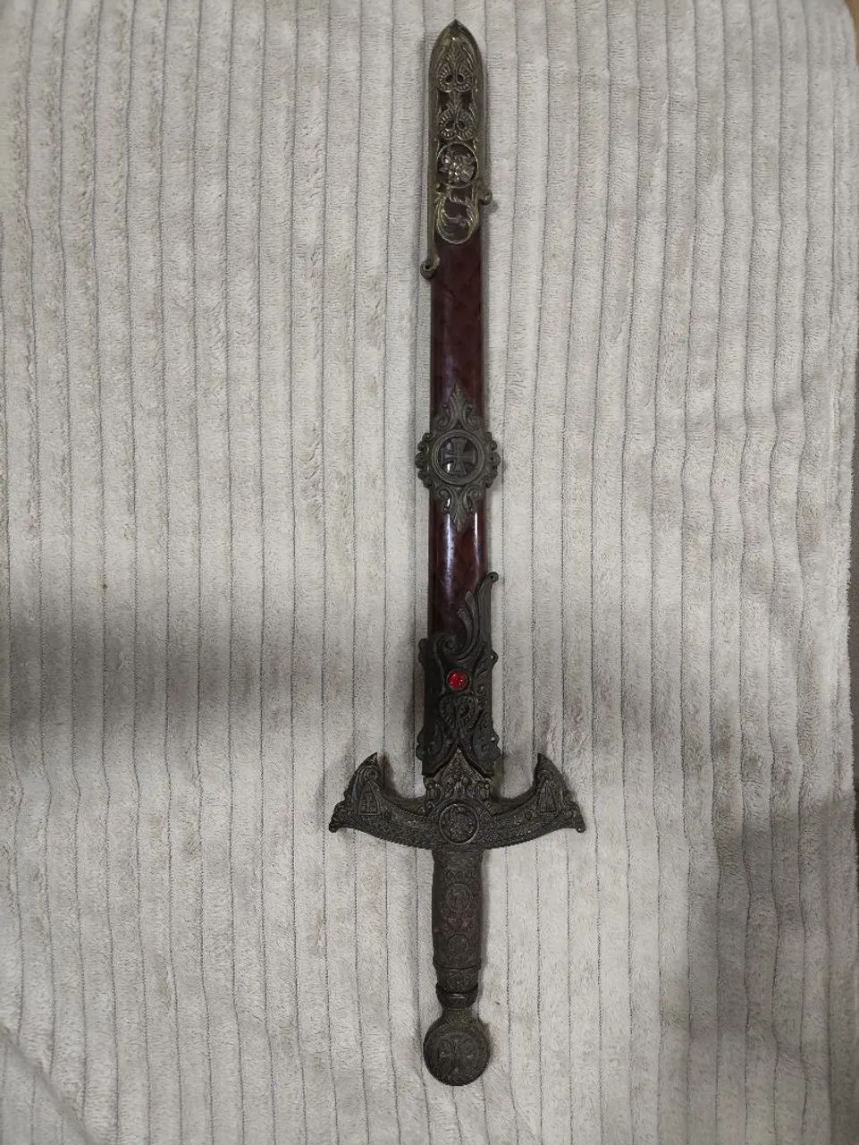 Espada tipo templária 60cm decoração 