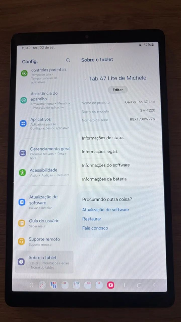 Tablet Samsung Galaxy Tab A7 Lite Sm-t220 8.7 64Gb Cor Grafite  - Foto 5