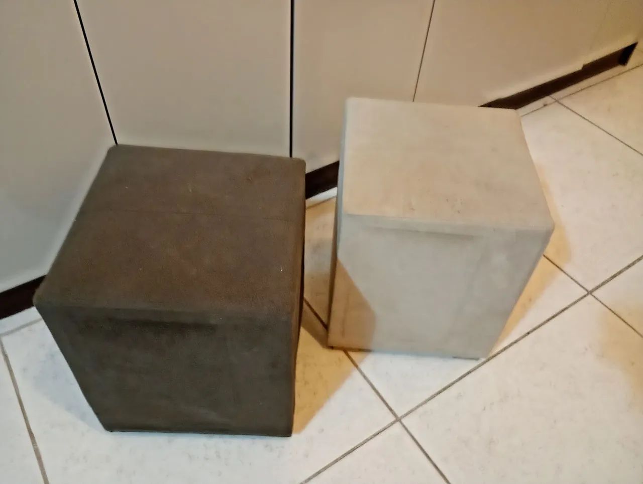 Puffs marrom e bege  - Foto 3