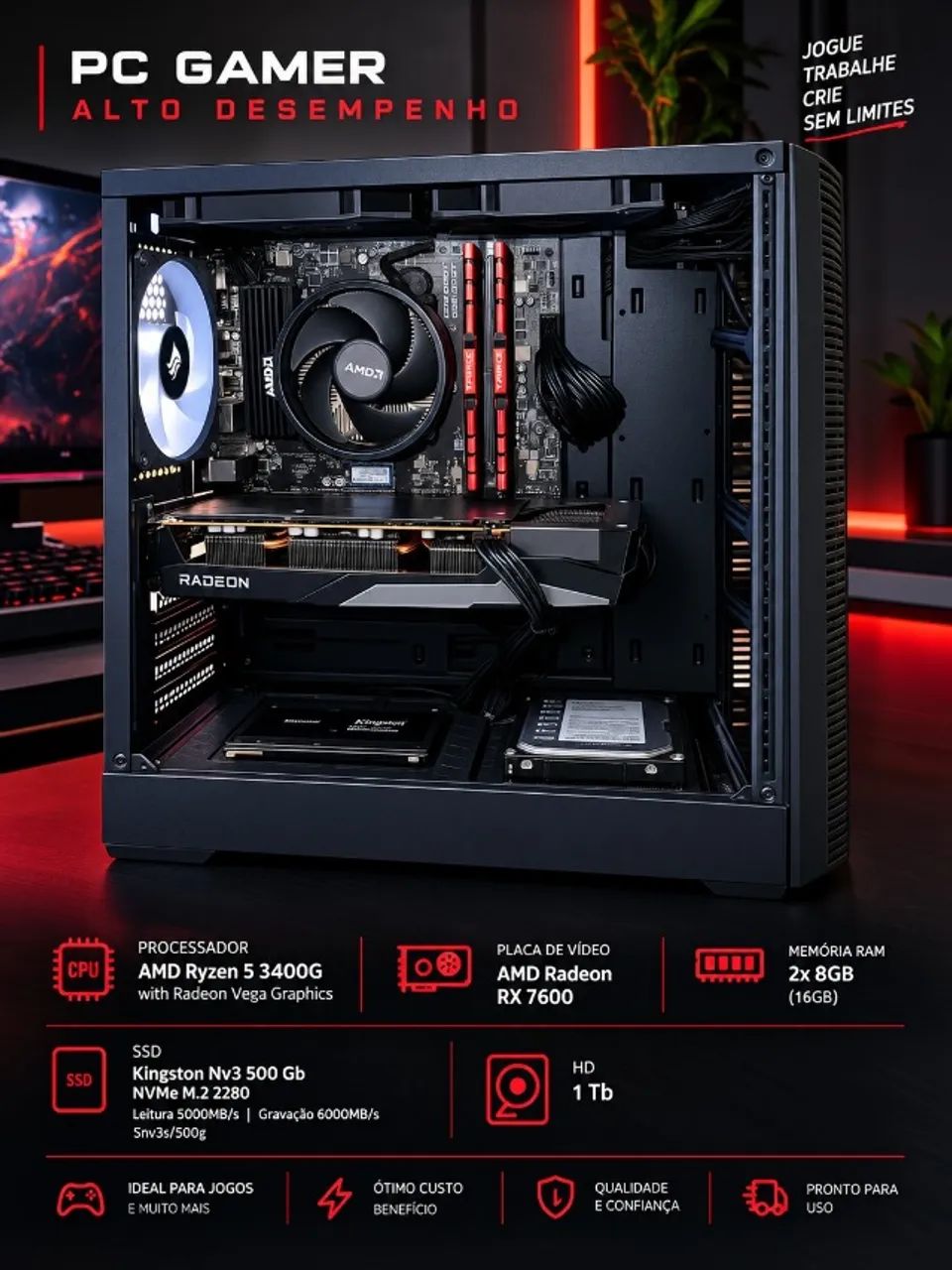 PC GAMER RYZEN 5 3400G