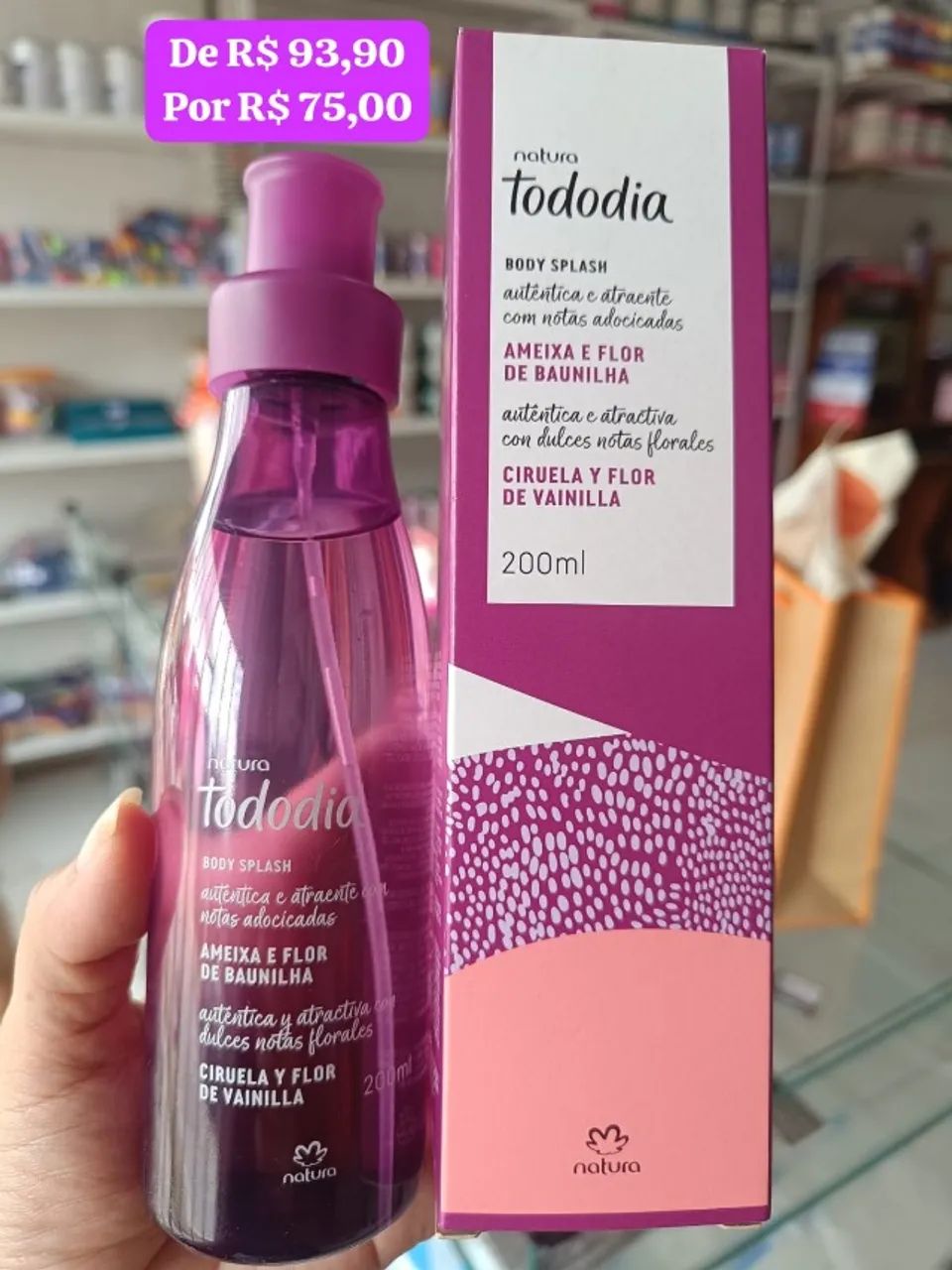 Perfume Tododia Ameixa e Flor de Baunilha. Natura. Parcelamos no cartão. Entrega Facilitad