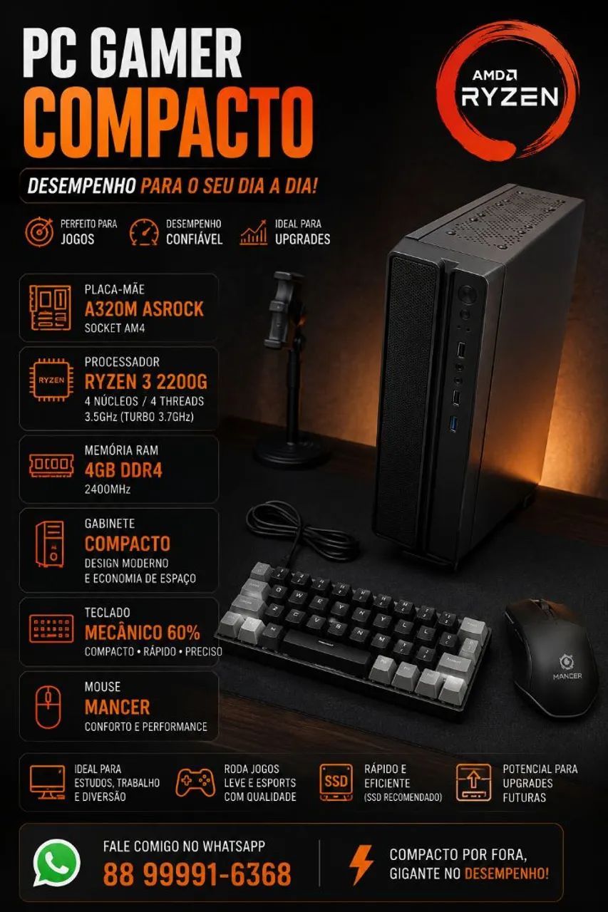 Pc gamer ryzen 3 2200G 