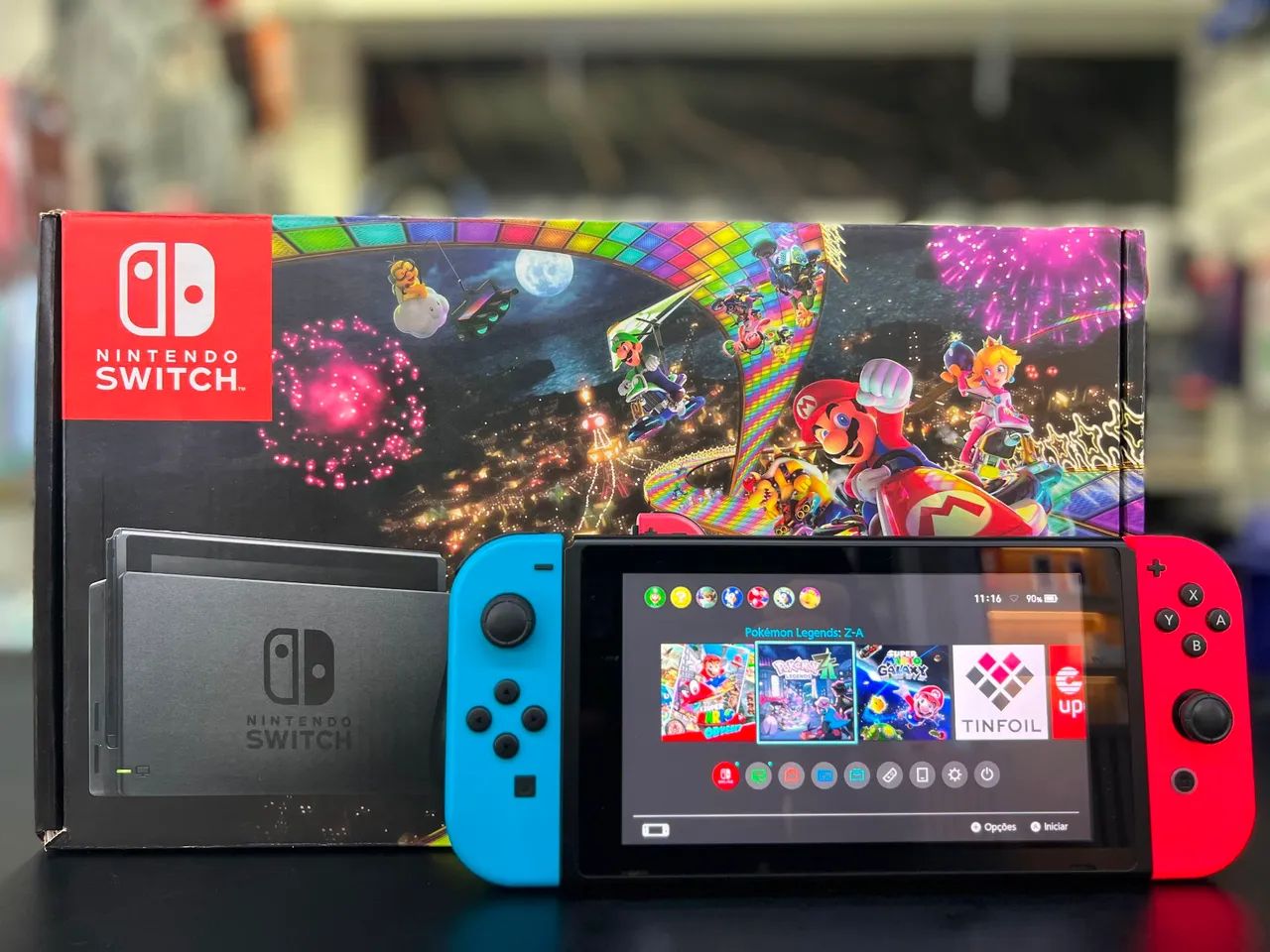 Nintendo Switch V2 Completo + 14 jogos - Foto 2