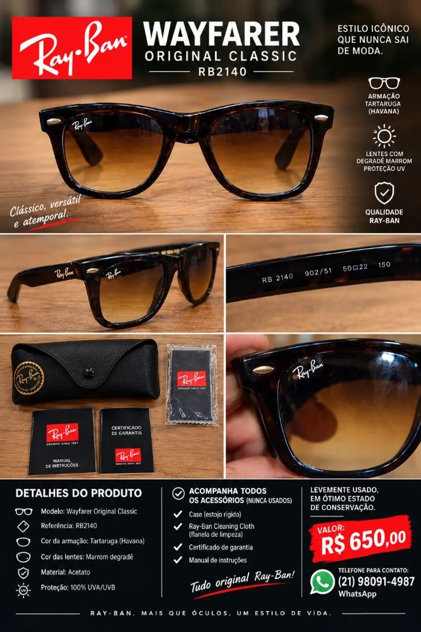 ÓCULOS RAY-BAN ORIGINAL