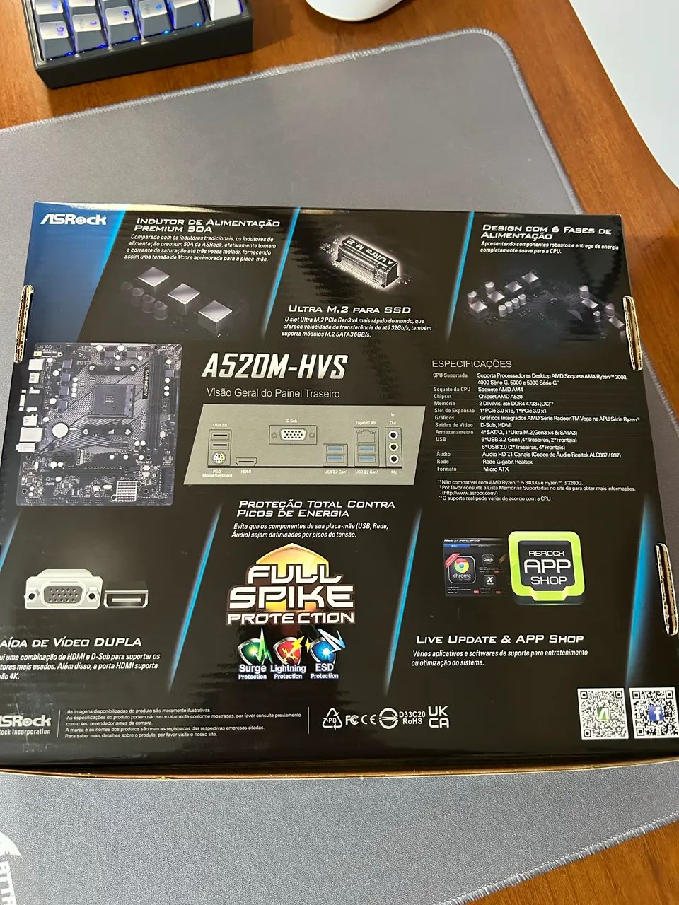 Placa Mãe AsRock A520M-HVS [NOVA] - Foto 2