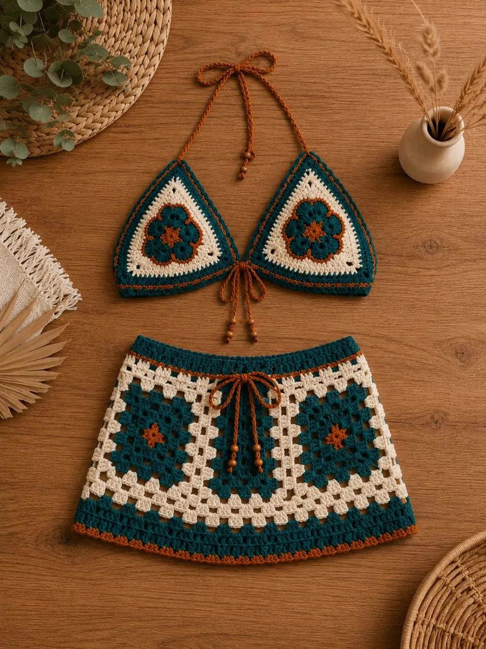Conjunto de crochê saia ou shorts  - Foto 4