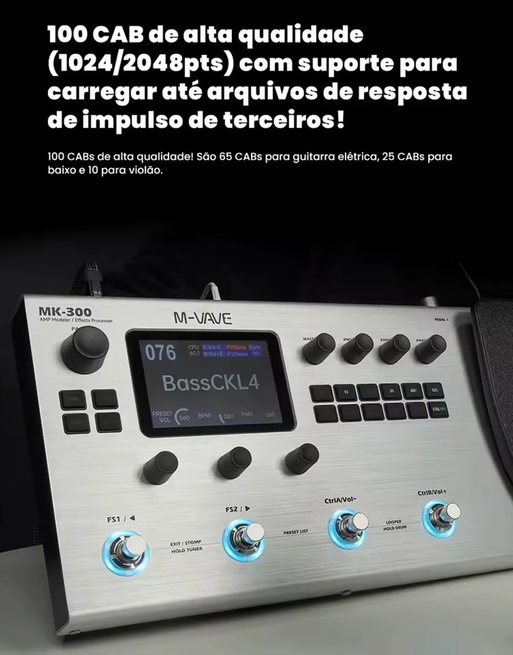 Pedaleira MK-300 M Vave Nova - Instrumentos musicais - Águas