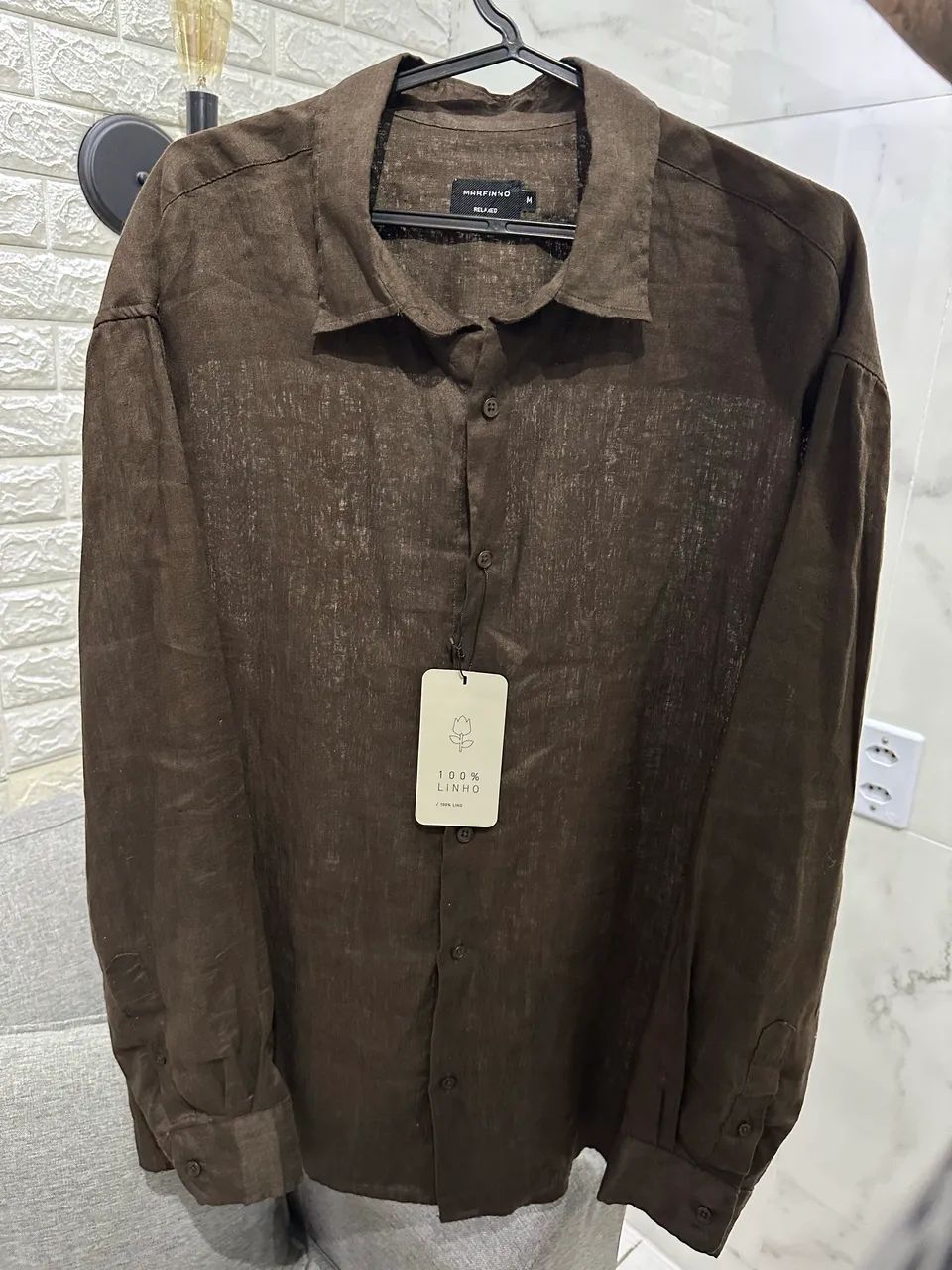 Camisa em cambraia linho puro 