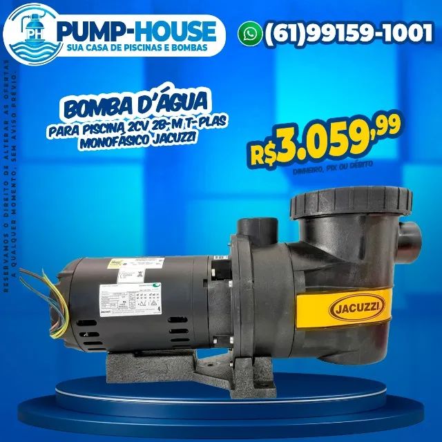 Bomba D'água Para Piscina 2Cv 2B-M T-Plas Monofásico Jacuzzi