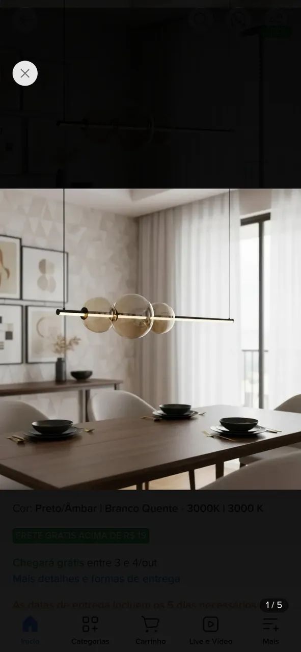 LUSTRE SKYLIGHT CURLY 1.2m - Foto 4
