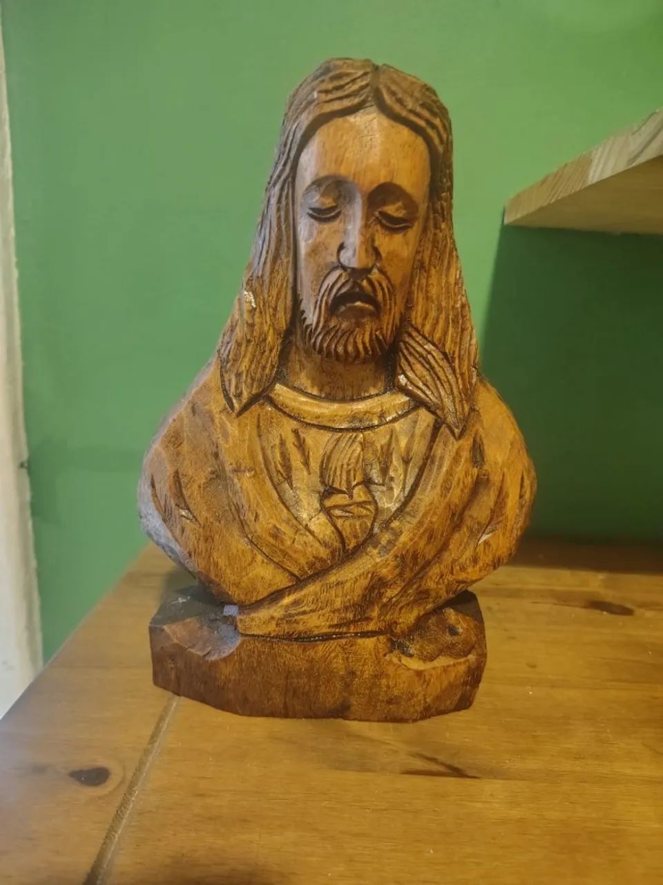 Escultura madeira de lei entalhada Jesus cristo