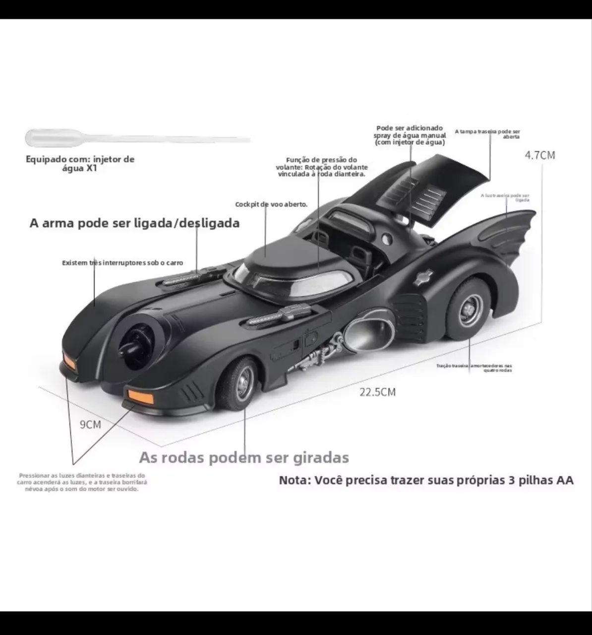 Batmovel 1:24 em diecast novo - Foto 2