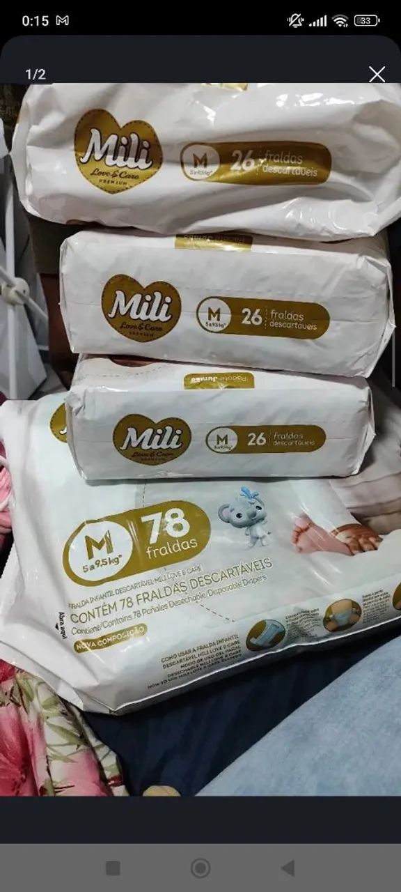 Promotion: Mili Love&Care Diapers, Size M, 156 Units at a Special Price 