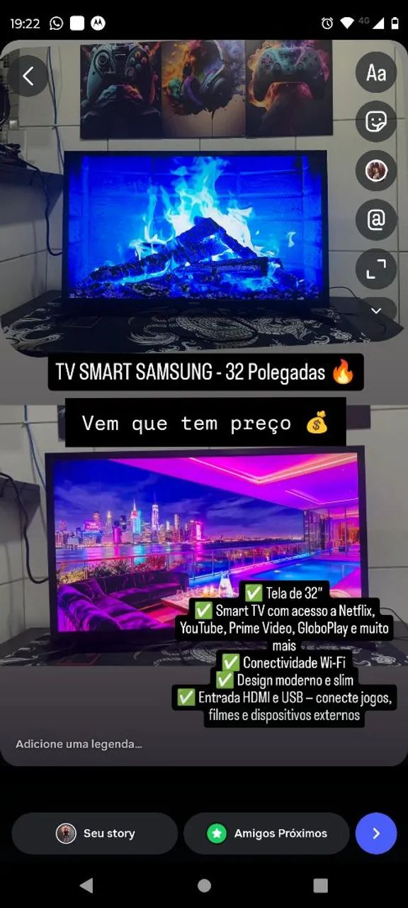 TV SAMSUNG 32 POLEGADAS SMART 