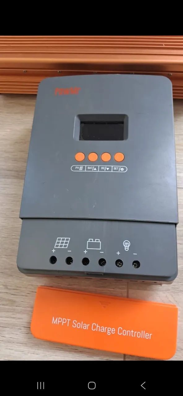Controlador solar mais  bateria 