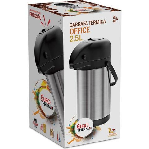Garrafa Térmica Aço Inox Office 2,5 Litros Euro thermo - Foto 4