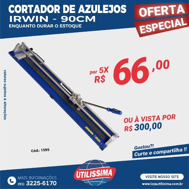 Cortador de Pisos e Azulejos 90cm - Entrega Grátis (