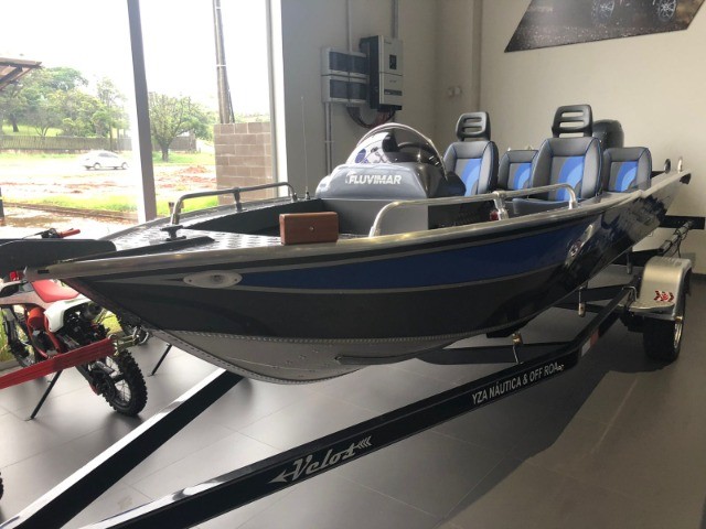 Lancha Fluvimar Apache 17 Especial + Motor De Popa Mercury 60 + carreta + acessórios - Foto 3