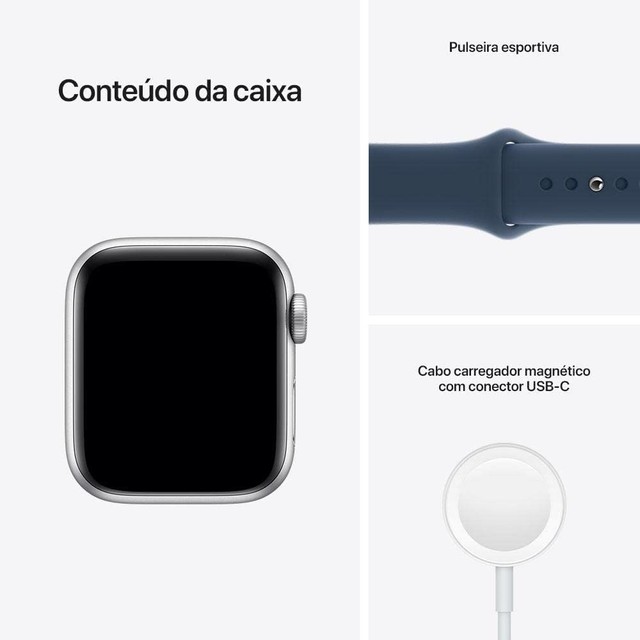 Apple Watch SE 44mm Prata Lacrado + Garantia - Foto 4