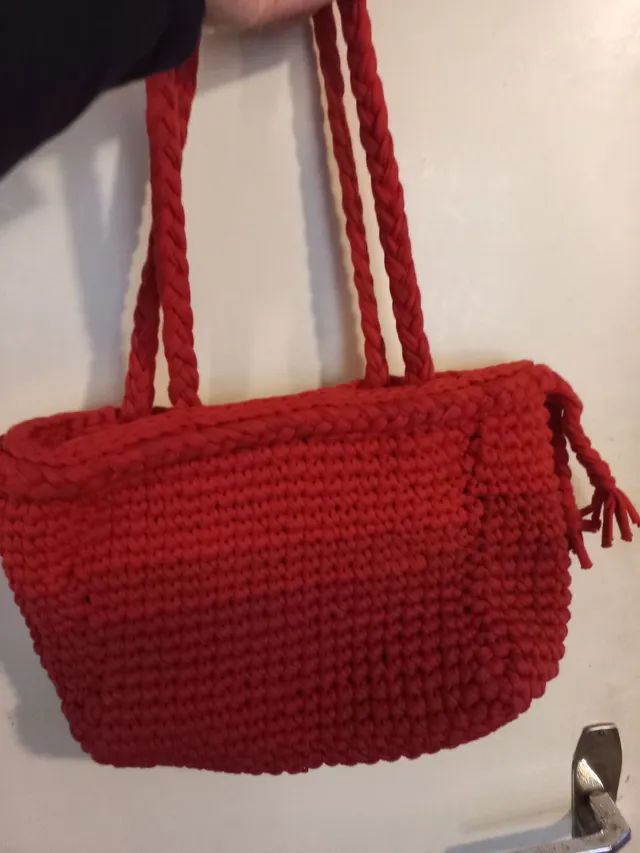 Bolsa vermelha trançada  - Foto 2