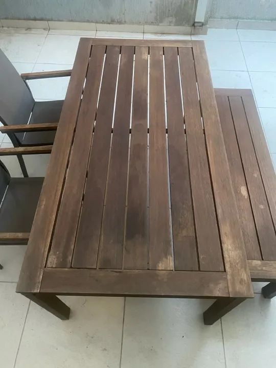 Conjunto de Mesa e Cadeiras de Madeira para Jardim Tok Stok - Foto 3