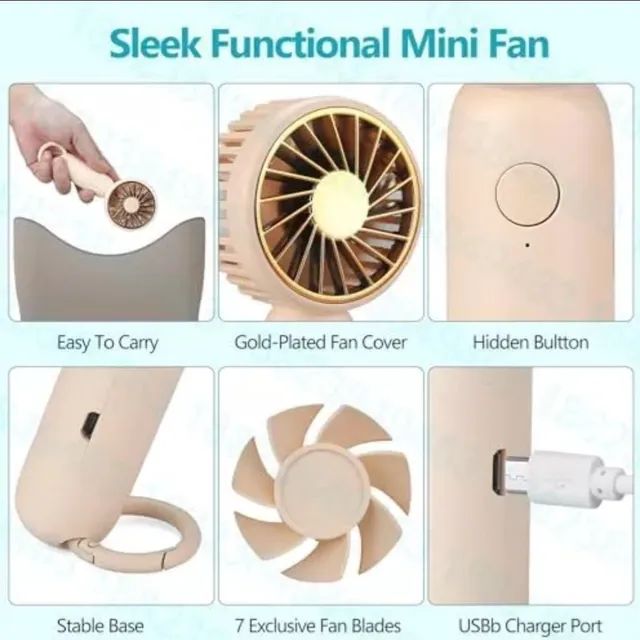 Mini ventilador de bolsa recarregável  - Foto 2