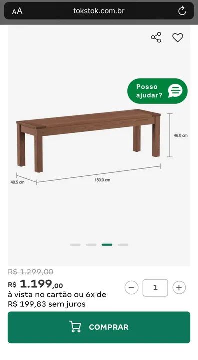 Conjunto de Mesa e Cadeiras de Madeira para Jardim Tok Stok - Foto 2
