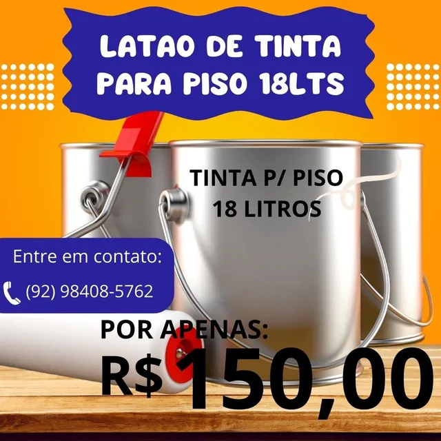 Tinta para piso 18 Lts cinza R$ 150 Reais