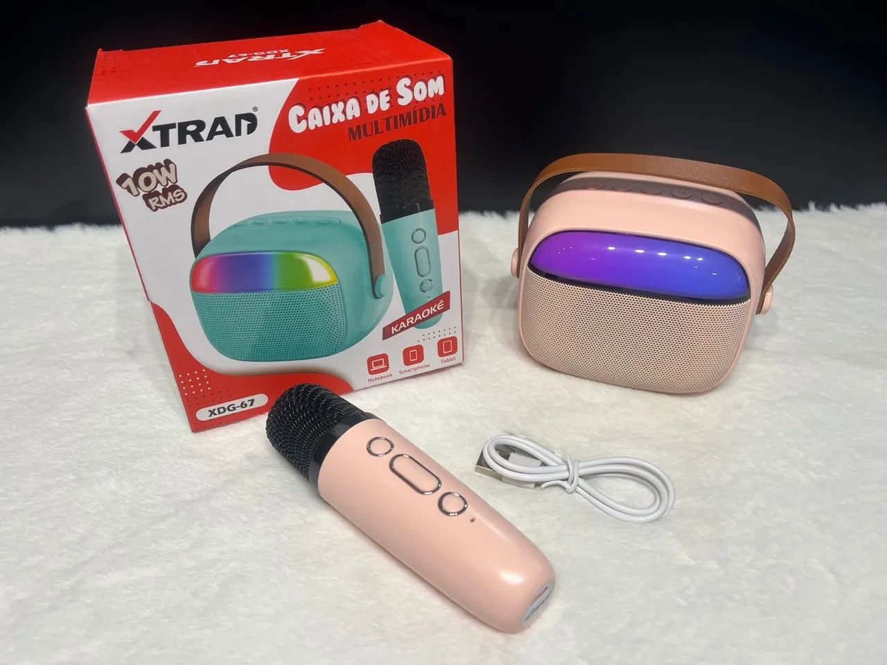 Karaokê Portátil Bluetooth Com Microfone - Foto 3