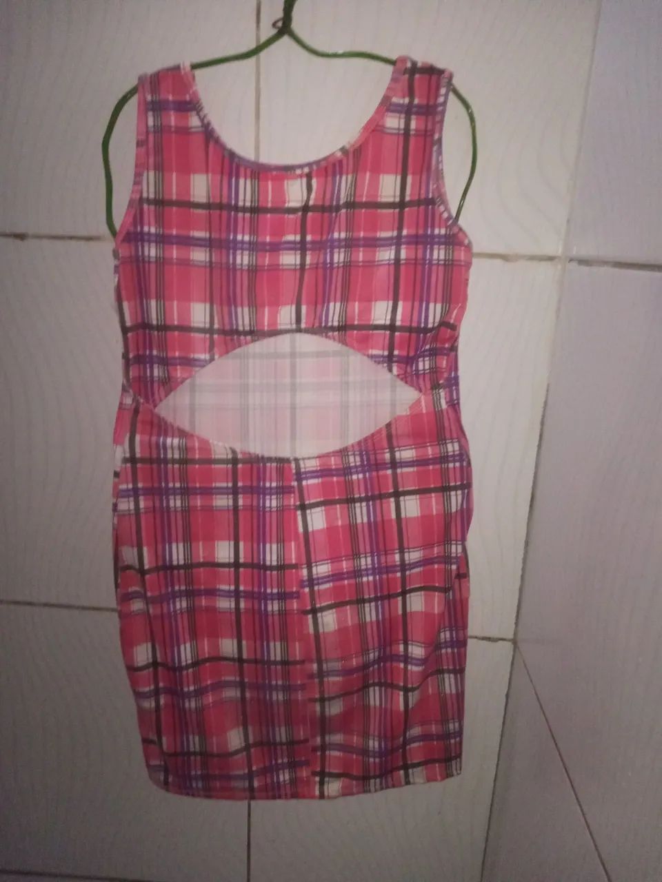Vestido Regata Xadrez Rosa Feminino M  - Foto 2