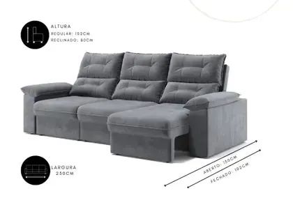 Sofá Retrátil e Reclinável 4 Lugares - Foto 2